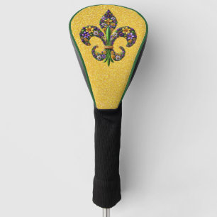 Couvre-club De Golf Fleur de lis Mardi Gras floral
