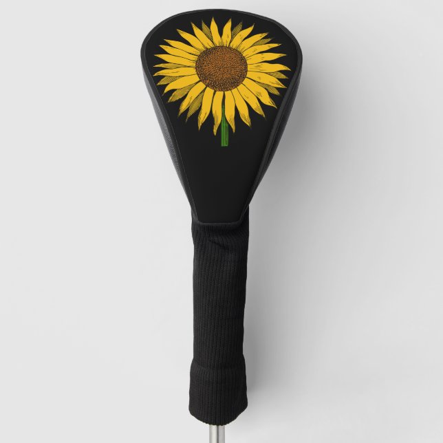 Couvre-club De Golf Fleur jaune de tournesol (Devant)