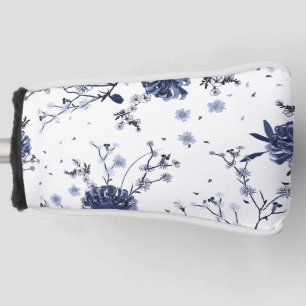 Couvre-club De Golf Fleurs bleues