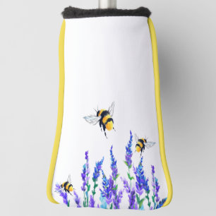 Couvre-club De Golf Fleurs et abeilles de couverture de la tête de gol