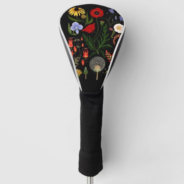 Couvre-club De Golf Fleurs Pressées, Fleurs sauvages Boho, Botanica Vi (Devant)