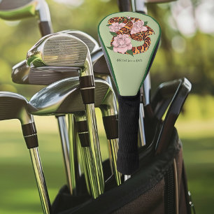 Couvre-club De Golf Fleurs roses de serpent de maïs Vert