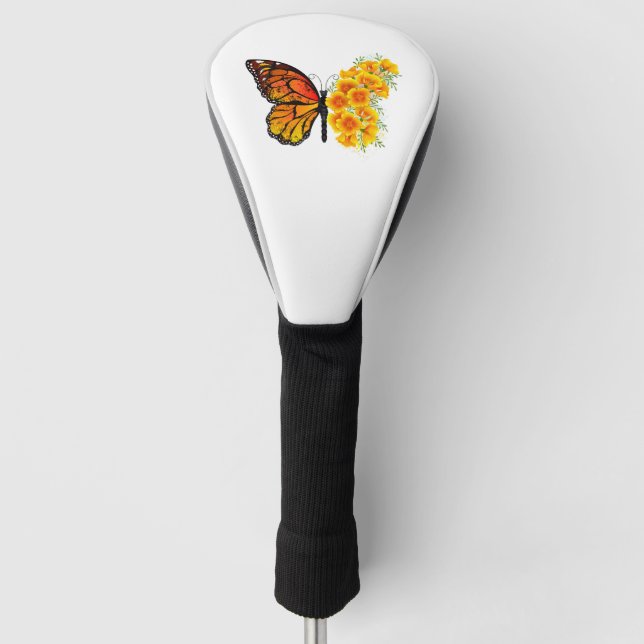 Couvre-club De Golf Flower Butterfly with Yellow California Poppy (Devant)