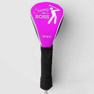 Couvre-club De Golf FONCTIONNER COMME UN CHAUFFEUR DE MONogramme rose 