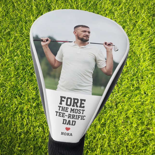 Couvre-club De Golf Fore Le Père Le Plus Teerrifique Photo Personnalis (fore the most teerrific dad custom photo golf head cover,  gift for father )