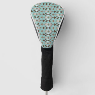 Couvre-club De Golf Formes géométriques tribales Boho Ethnique Bleu 