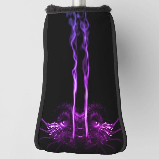 Couvre-club De Golf Fumée de dragon noir et violet (Tourné à 90°)
