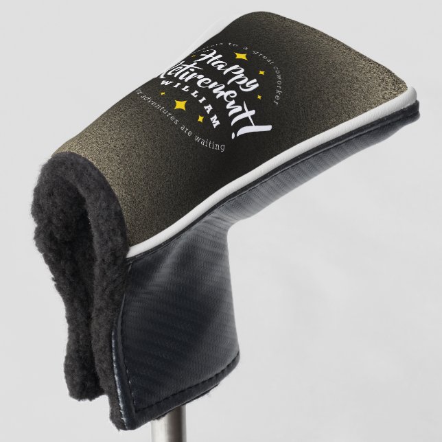Couvre-club De Golf Fun Gold Glitter Stars Retirement New Adventures (Devant 3/4)
