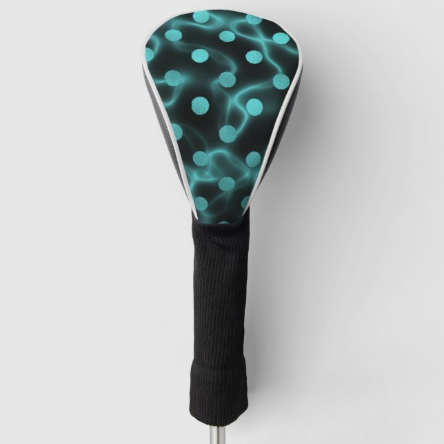 Couvre-club De Golf Funda para palo de golf turquesa con negro (Devant)