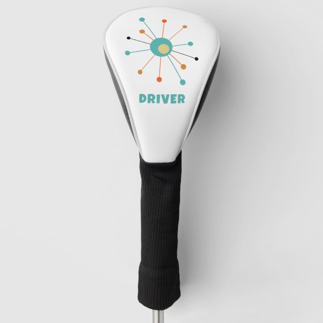 Couvre-club De Golf Funky Age atomique Starburst milieu du siècle mode (Devant)