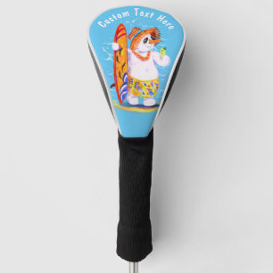 Couvre-club De Golf Funky Snowman Surfer Custom Text Golf Head Cover