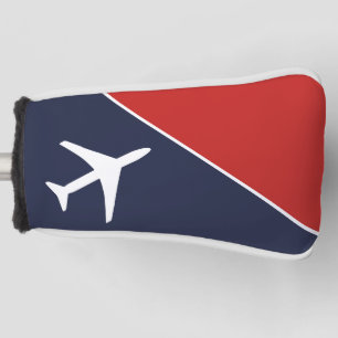 Couvre-club De Golf Funky White Plane Avion Pilote