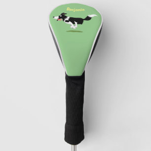 Couvre-club De Golf Funny Border Collie chien en course dessin animé