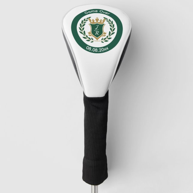 Couvre-club De Golf Funny "Game Over" Wedding Monogram Crest Classic (Devant)