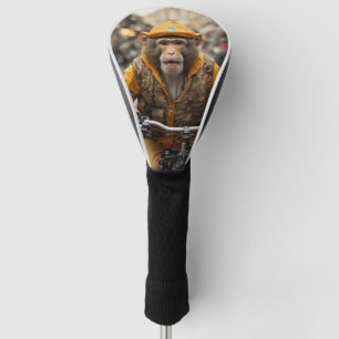 Couvre-club De Golf Funny Monkey Cycling Golf Head Cover