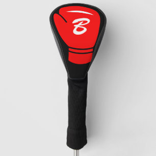 Couvre-club De Golf Gant de boxe rouge monogramme coutume couverture d