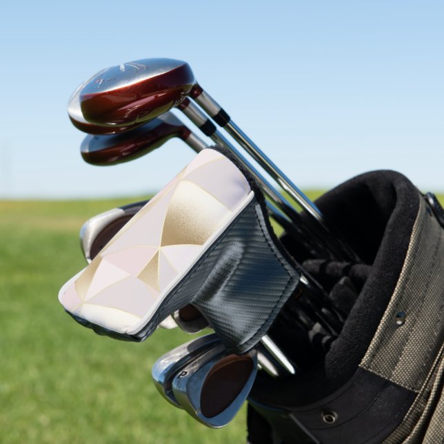 Couvre-club De Golf Géométrique moderne Glam rose or (In Situ)