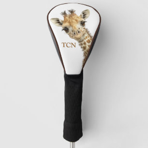Couvre-club De Golf Giraffe des initiales personnalisées de monogramme