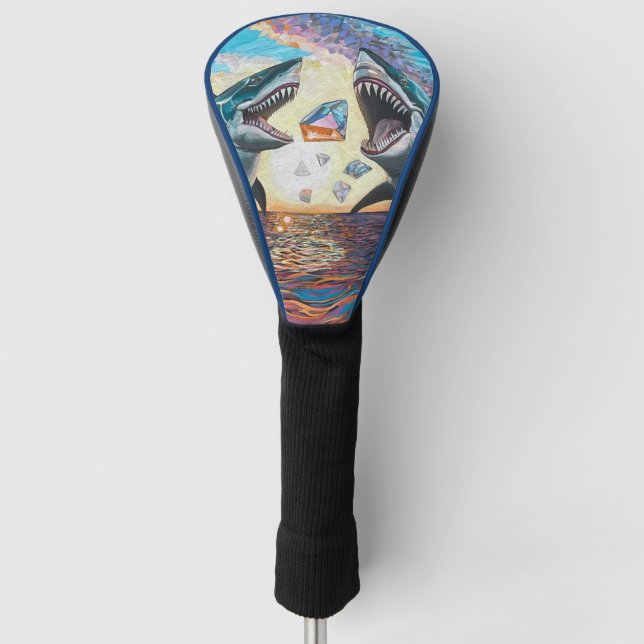 Couvre-club De Golf Glamour Chomp-Shark Dressage pour les gemmes brill (Devant)