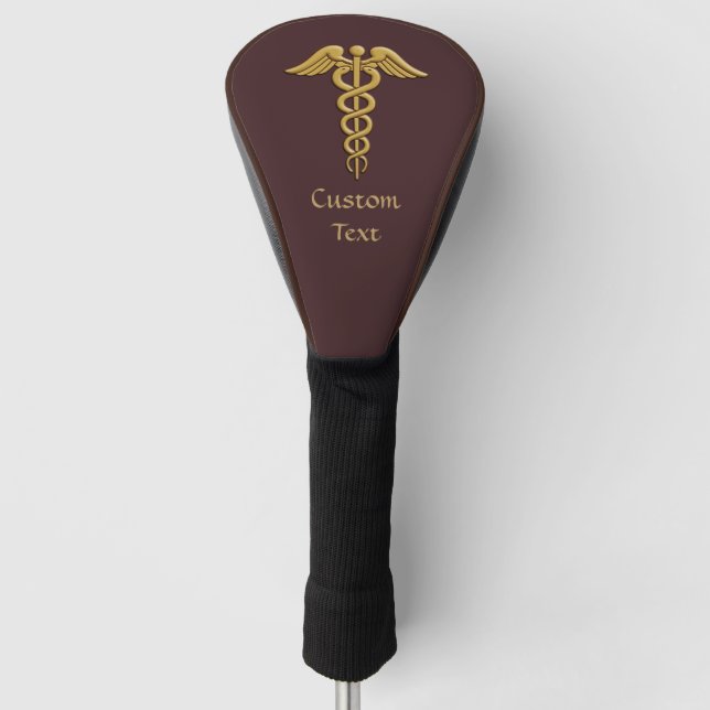 Couvre-club De Golf Golden Double Snake Caduceus (Devant)