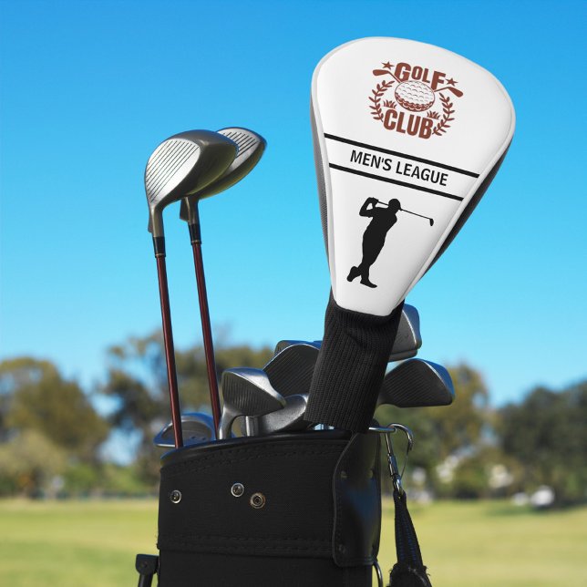 Couvre-club De Golf Golf Club League Nom du logo Golf Swing White (Créateur téléchargé)