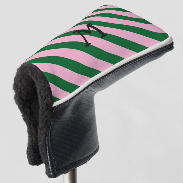 Couvre-club De Golf GOLF-Green Pink, Monogramme Golf Puthead Cover (Devant 3/4)