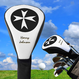 Couvre-club De Golf Golf Malte, drapeau & monogrammed Maltese Cross