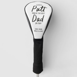 Couvre-club De Golf Golf papa moderne noir blanc typographie drôle chi