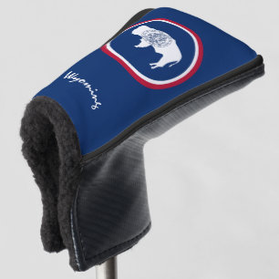 Couvre-club De Golf Golf Wyoming & Wyoming Drapeau / Clubs de golf Cou