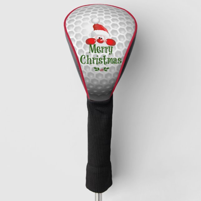 Couvre-club De Golf Golfer Père Noël, "Joyeux Noël" (Devant)