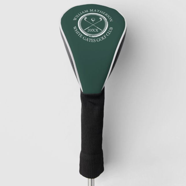 Couvre-club De Golf Golfers Club Nom Date Emerald Green (Devant)