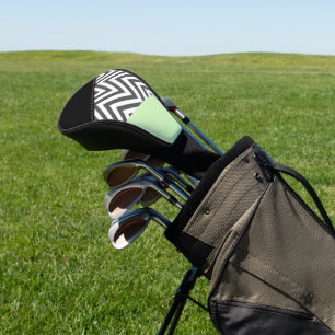 Couvre-club De Golf Gray Zigzag, Gray Chevron, Zigzag Pattern, Mint