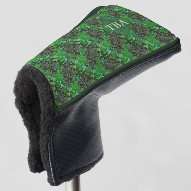 Couvre-club De Golf Green Succulents treillis Motif Golf Putter Couver (Devant 3/4)