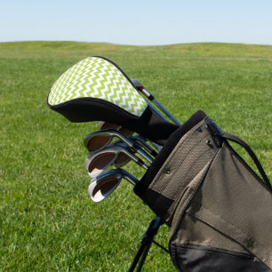 Couvre-club De Golf Green Zigzag, Green Chevron, Motif géométrique