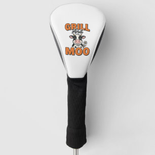 Couvre-club De Golf Grill de vache drôle et design de T-Shirt vintage