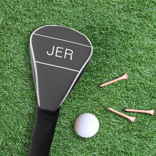 Couvre-club De Golf Gris de protection initial monogramme personnalisé