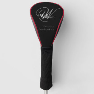 Couvre-club De Golf Groomsman Cadeau Élégant Monogramme Nom Cool Class