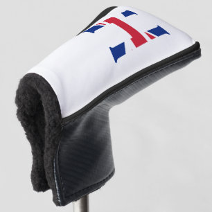 Couvre-club De Golf H Monogramme superposé sur Union Jack Flag pccn
