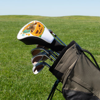 Couvre-club De Golf Halloween Anglais Cocker Spaniel Chien Citrouille