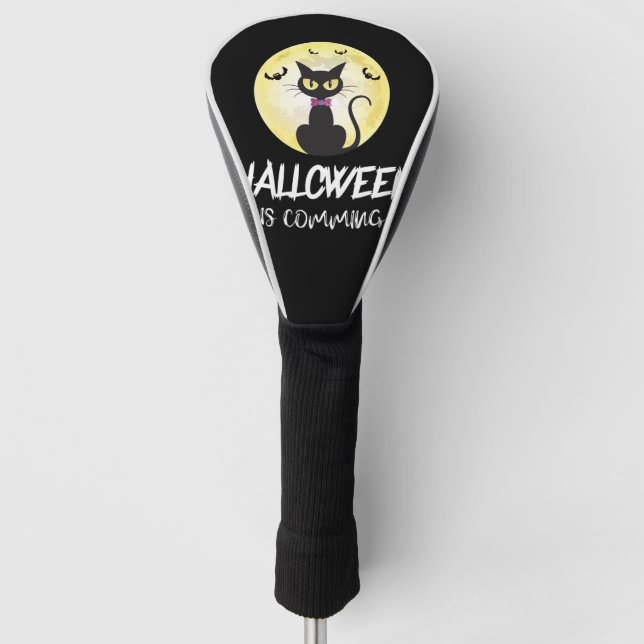 Couvre-club De Golf Halloween de chat arrive (Devant)