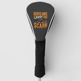 Couvre-club De Golf Halloween Donnez-moi des bonbons Chat effrayant