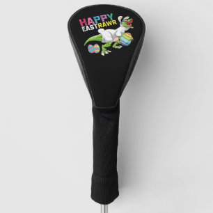 Couvre-club De Golf Happy Easttrawr T Rex Dinosaur Easter Bunny Egg