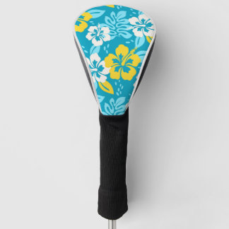 Couvre-club De Golf Hibiscus hawaïen bleu motif floral
