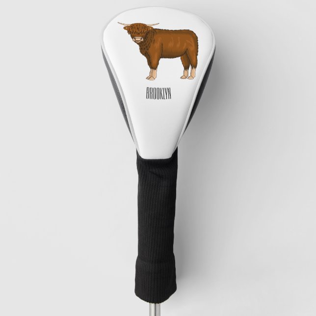Couvre-club De Golf Highland cow (Devant)