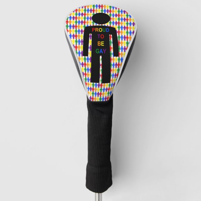 Couvre-club De Golf Hommes gays LGBTQ Silhouette et arc-en-ciel (Devant)