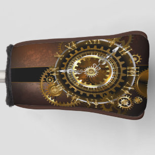 Couvre-club De Golf Horloge Steampunk avec des engrenages anciens