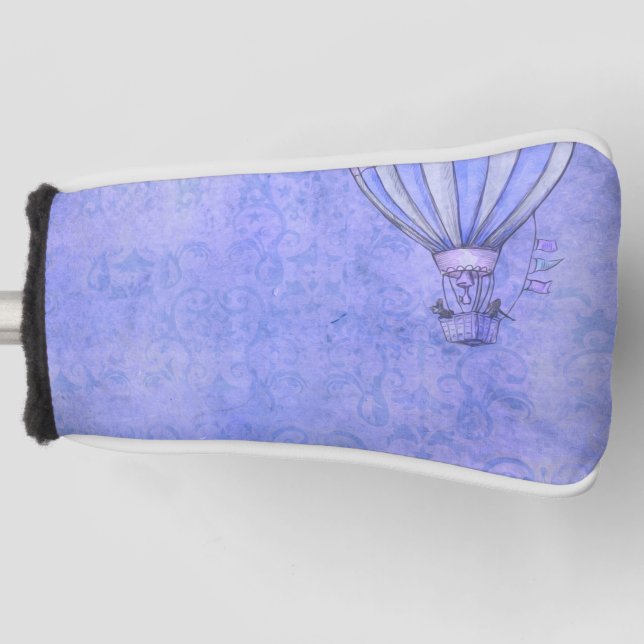 Couvre-club De Golf Hot Air Balloon Paper Texture - Blue (Devant)