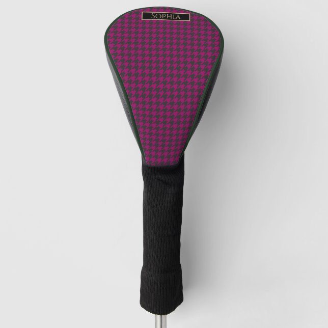 Couvre-club De Golf Houndstooth-Magenta- (Devant)