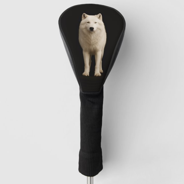 Couvre-club De Golf Housse de driver de golf Black 4 Luxe, Loup Arctiq (Devant)