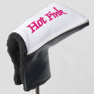 Couvre-club De Golf Housse de tête de club de golf Hot Pink White